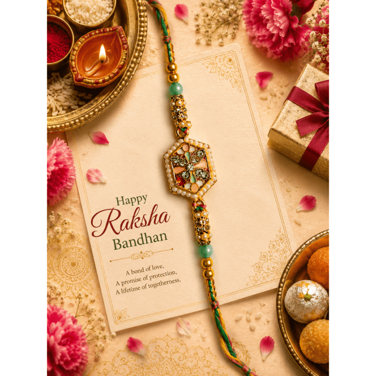 Pastel Hexa Floral Rakhi