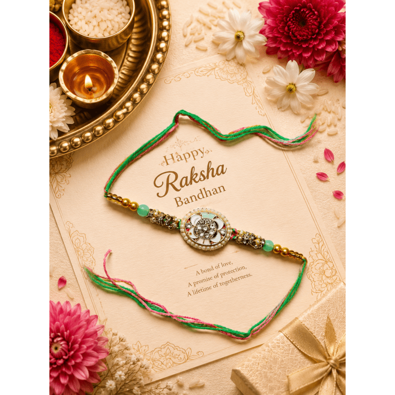 Pearl Blossom Charm Rakhi