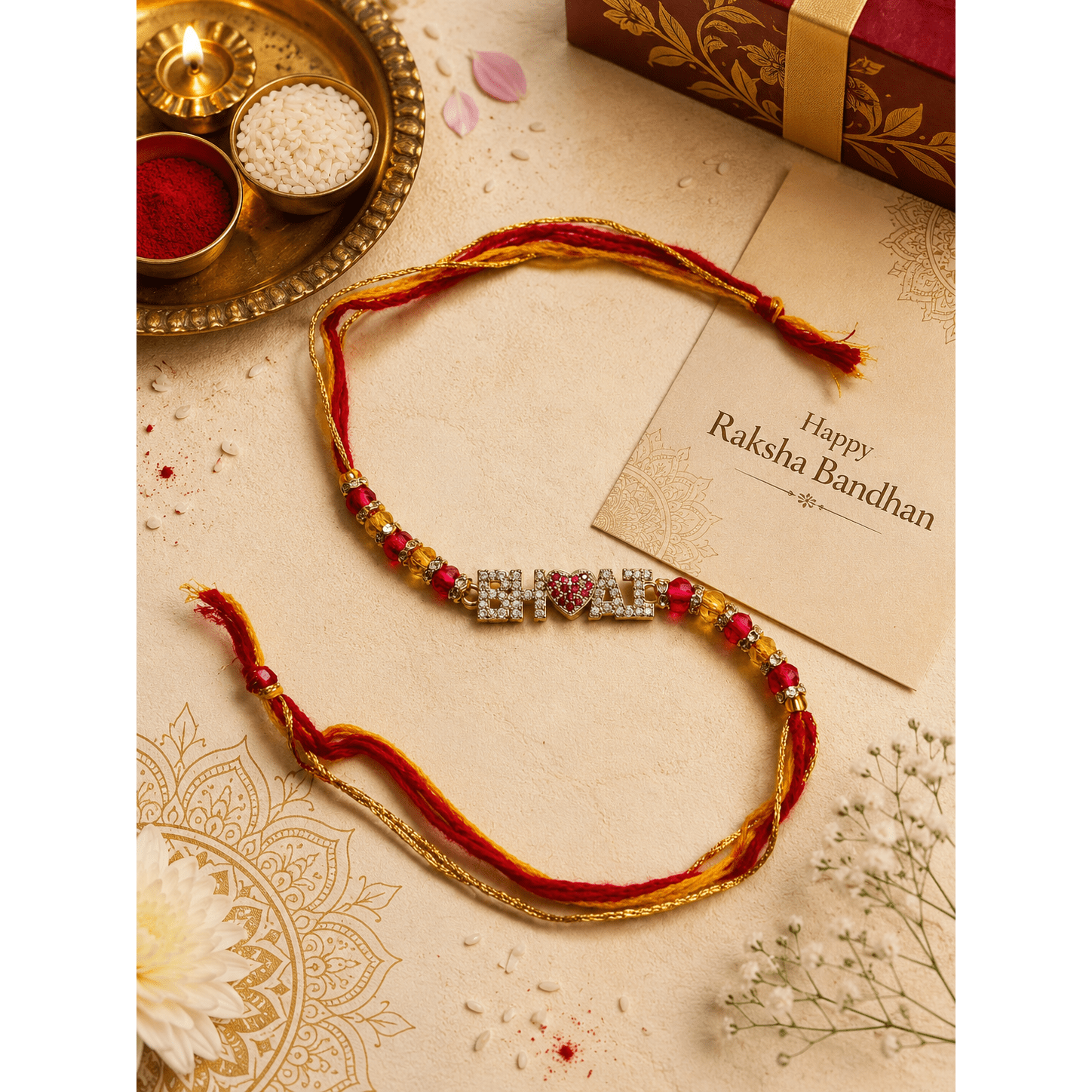 Premium Bhai Heart Designer Rakhi Premium Bhai Heart Designer Rakhi