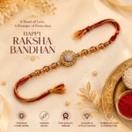 Royal Sunflower Stone Rakhi
