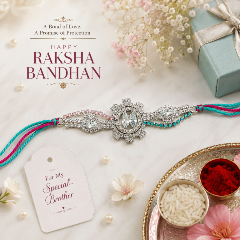Crystal Crown Designer Rakhi
